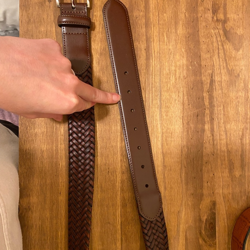 Brown Braided Leather Belt